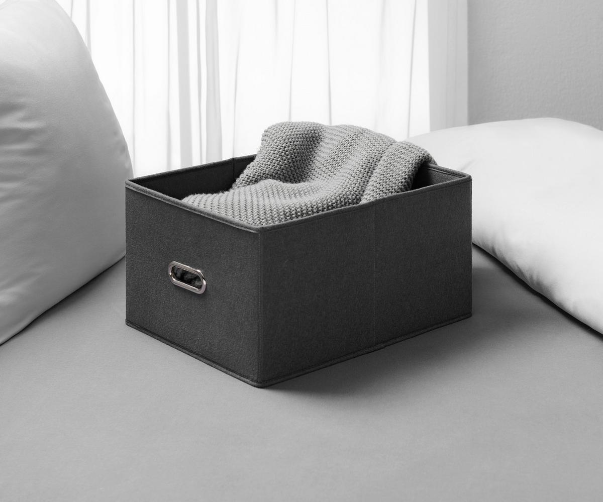Úložný box Unit, L - sivá, Konventionell, textil/plast (33/43,5/24.5cm) - Premium Living