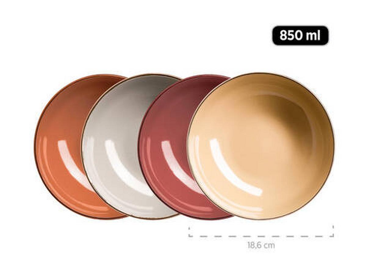 Kombiservice Metallic Rim 4 Personen Geschirr Set - Taupe/Beige, Basics, Keramik (33/31,7/32,5cm) - Mäser