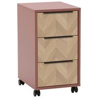 Rollcontainer Piazza Mauve/Eiche B: 32,6cm - Eichefarben/Mauve, Basics, Holzwerkstoff/Kunststoff (32,6/59,7/39,1cm) - MID.YOU