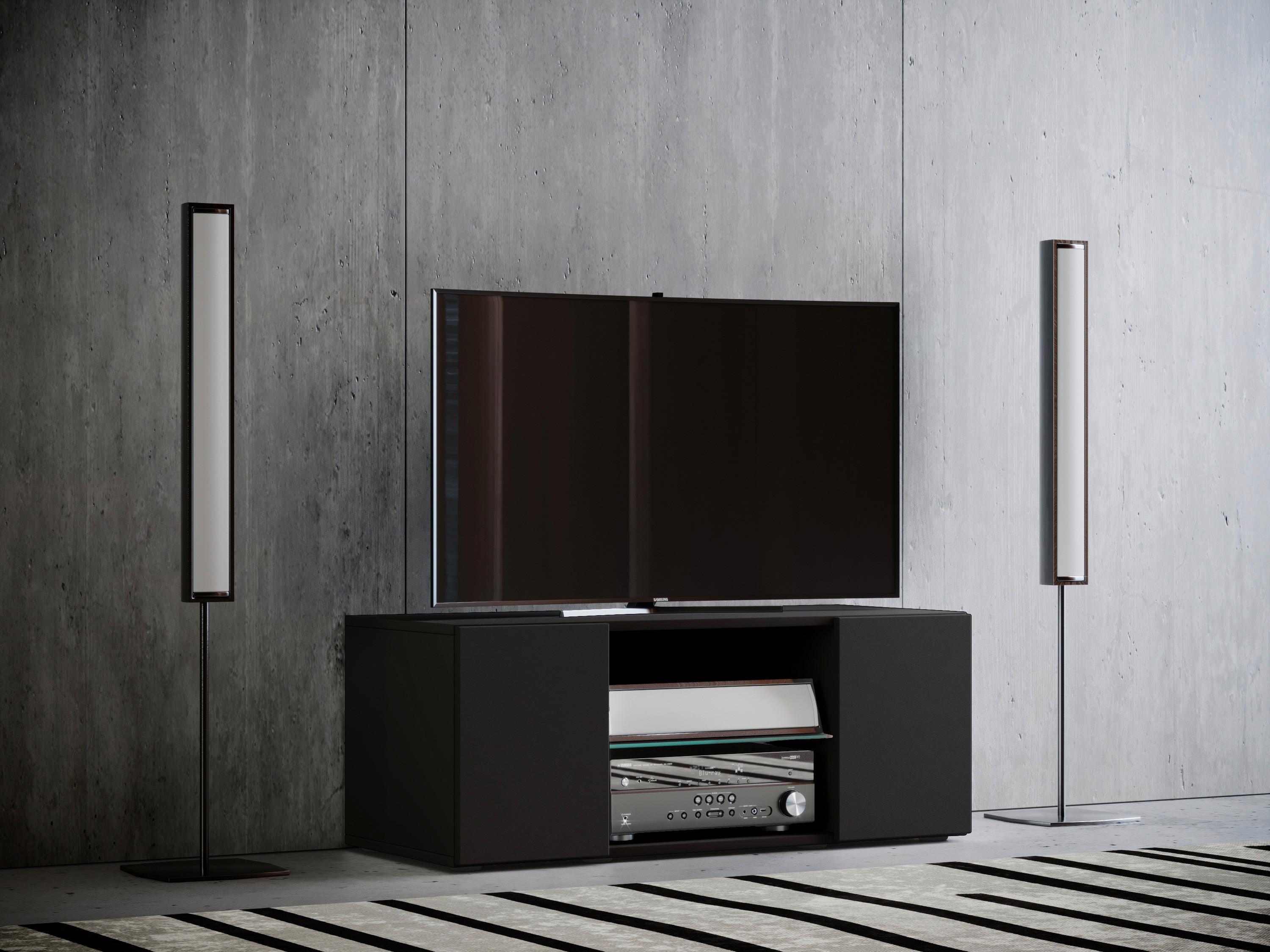 TV - skrinka Lowina š: 95 cm čierna - čierna, Konventionell, kompozitné drevo/plast (95/37,8/40,3cm) - MID.YOU