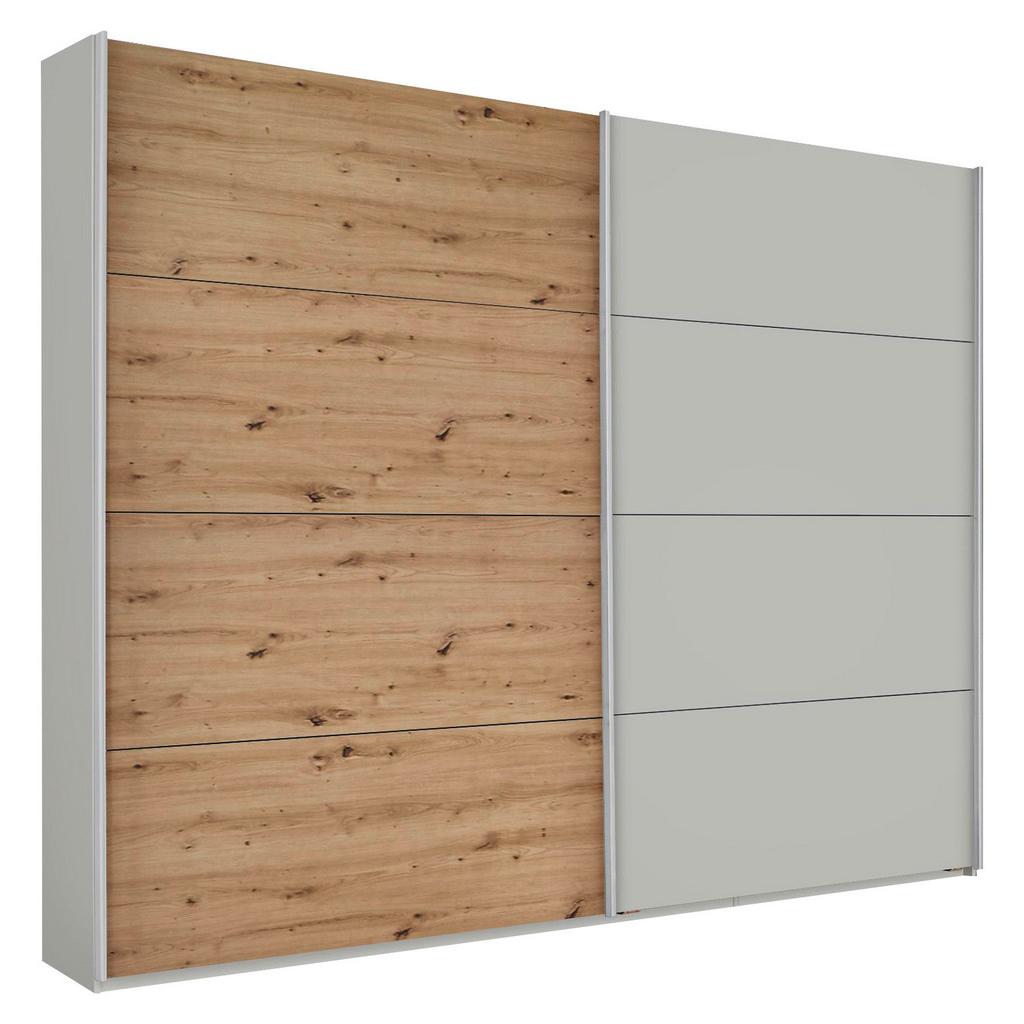 Schwebetürenschrank 271 cm Feldkirch, Grau/Eiche