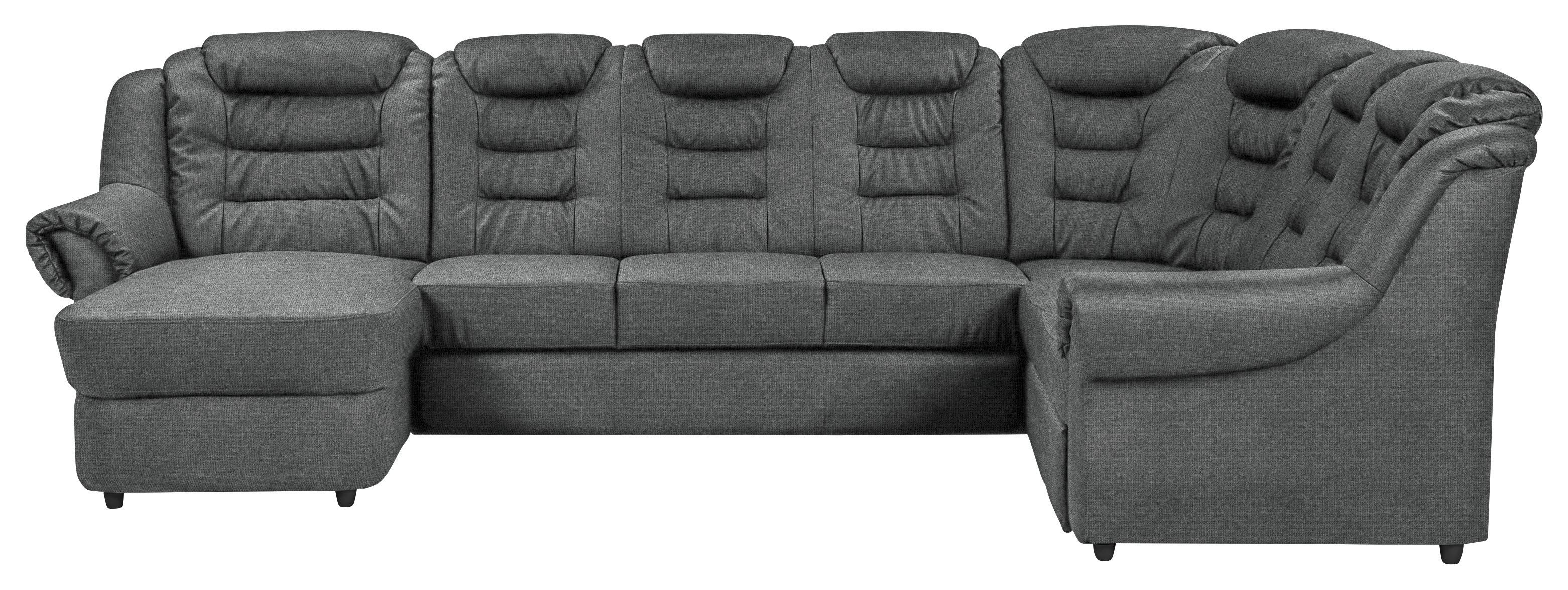 Wohnlandschaft Boston Dunkelgrau Chenille - Dunkelgrau/Schwarz, KONVENTIONELL, Textil (165/333/216cm) - Livetastic