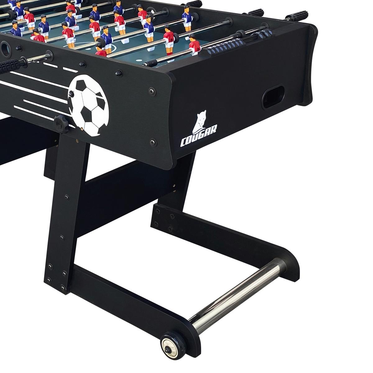 Tischfußball Holz Schwarz 2 Bälle, klappbar - Schwarz, KONVENTIONELL, Holz (61/81/122cm) - Ambia Garden