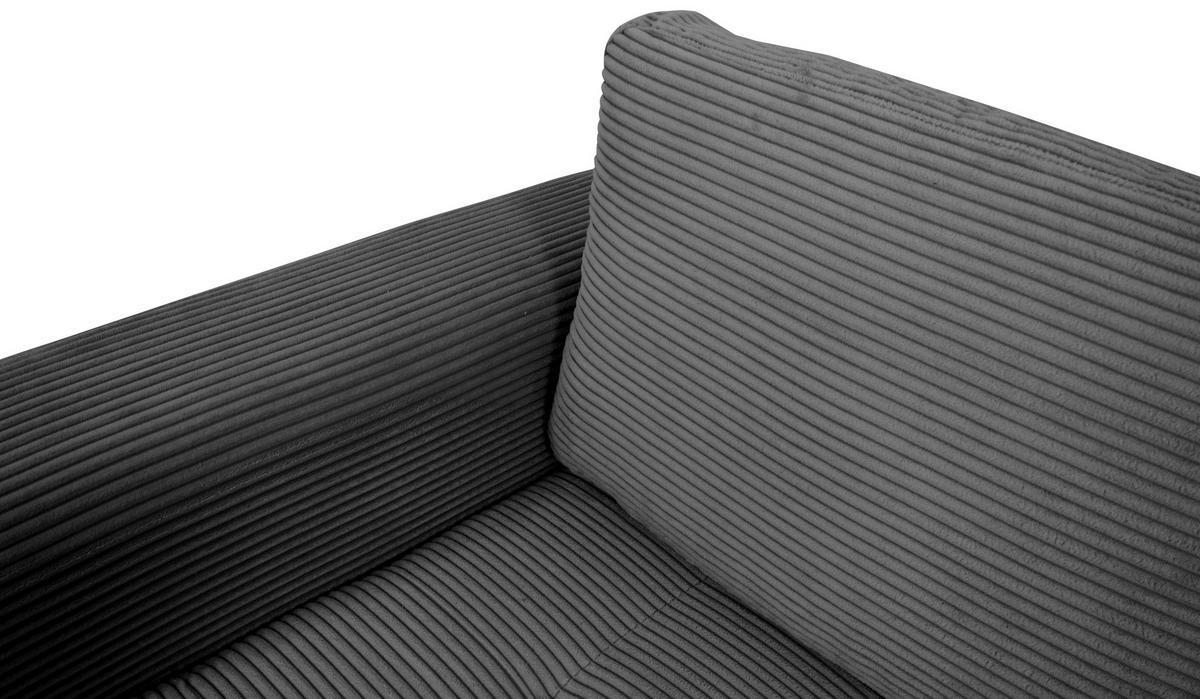 Souprava U MALTE, pravá, tmavě šedý manšestr - černá/tmavě šedá, Moderní, textil/plast (155/305/178cm) - Based