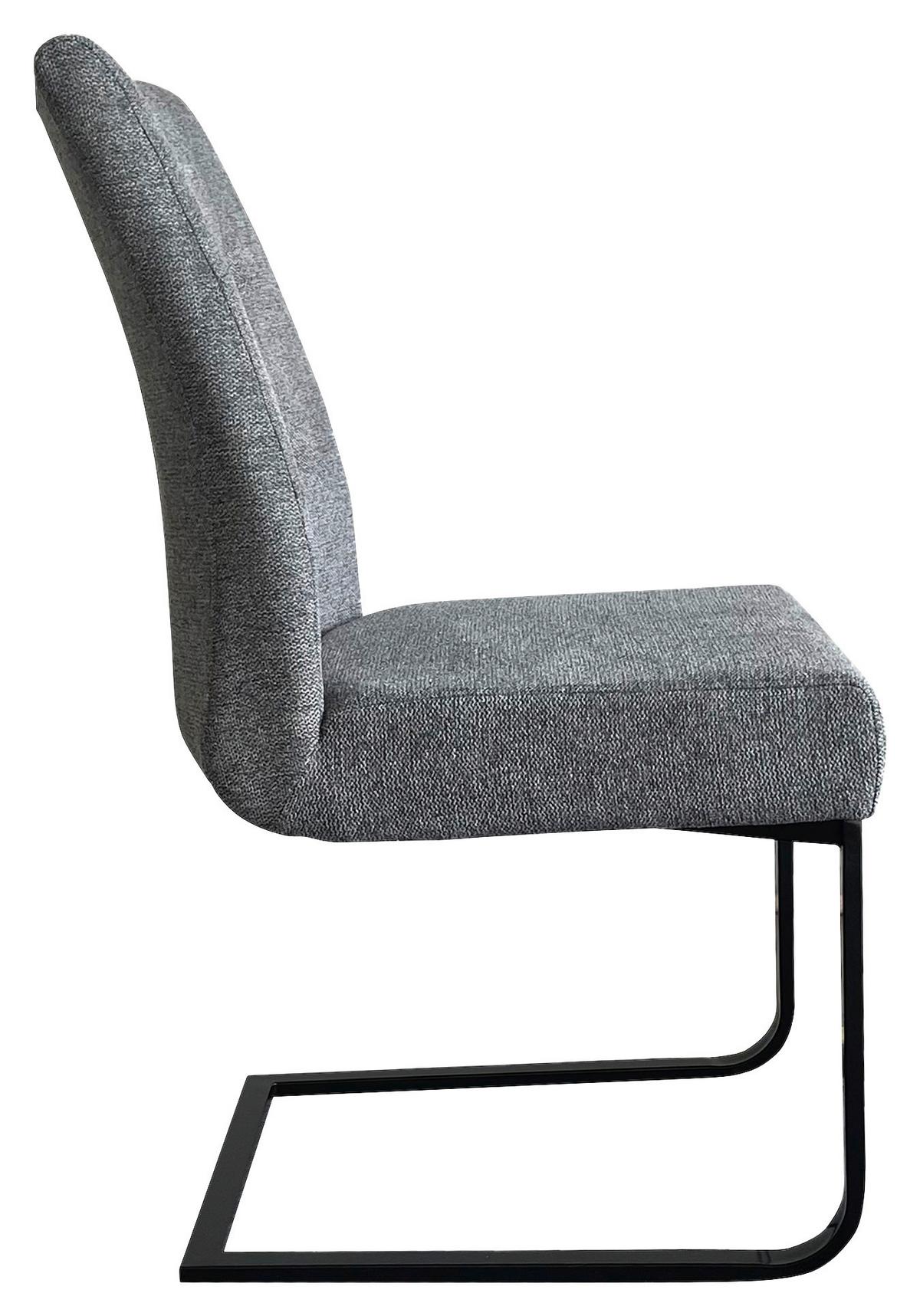 Schwingstuhl-Set Marlen XXL Dunkelgrau/Schwarz B: 47 cm - Dunkelgrau/Schwarz, LIFESTYLE, Textil/Metall (47/96/62cm) - MID.YOU