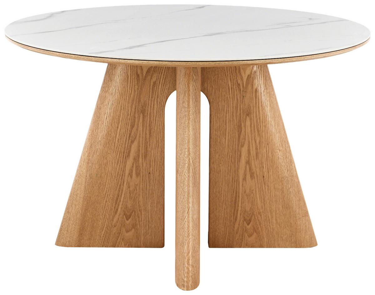 Esstisch Otis Weiß/Eichefarben D: 120 cm - Eichefarben/Weiß, MODERN, Holz/Holzwerkstoff (120/120/75cm) - Livetastic