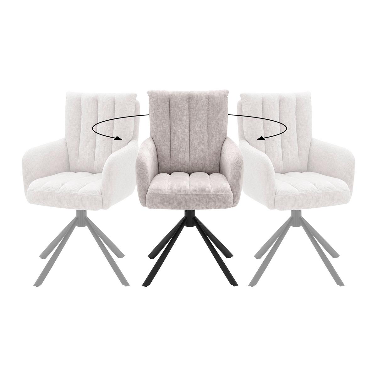 ŽIDLE S PODRUČKAMI CHARLOTTE -TREND- - černá/světle šedá, Moderní, kov/textil (61/96/67cm) - Mömax