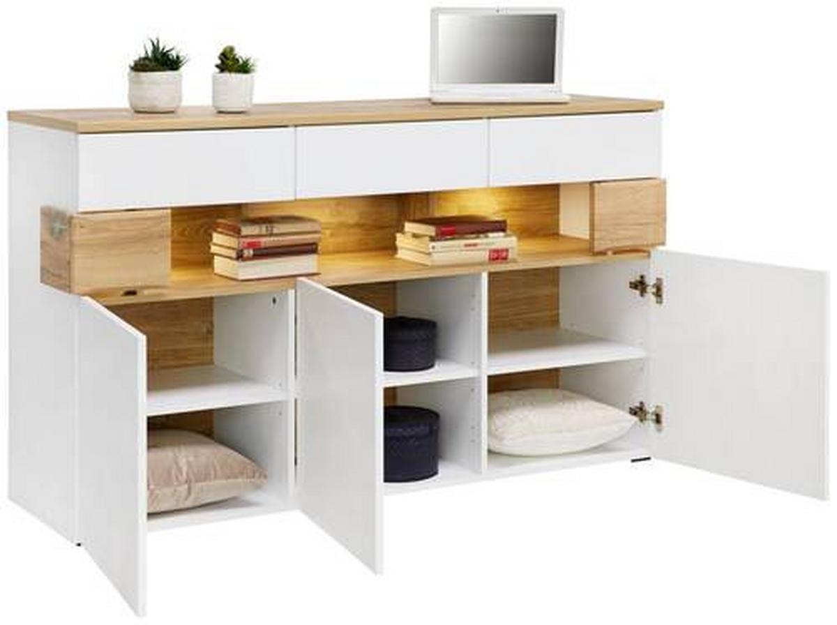 ŠIROKÁ KOMODA DIMITRI - Moderní, kompozitní dřevo/plast (150/88/42cm)