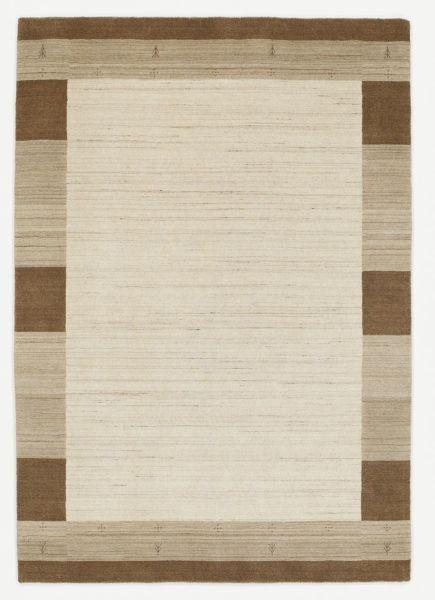 Wollteppich Alagis Border - Beige/Naturfarben, KONVENTIONELL, Textil (90/160cm) - Cazaris