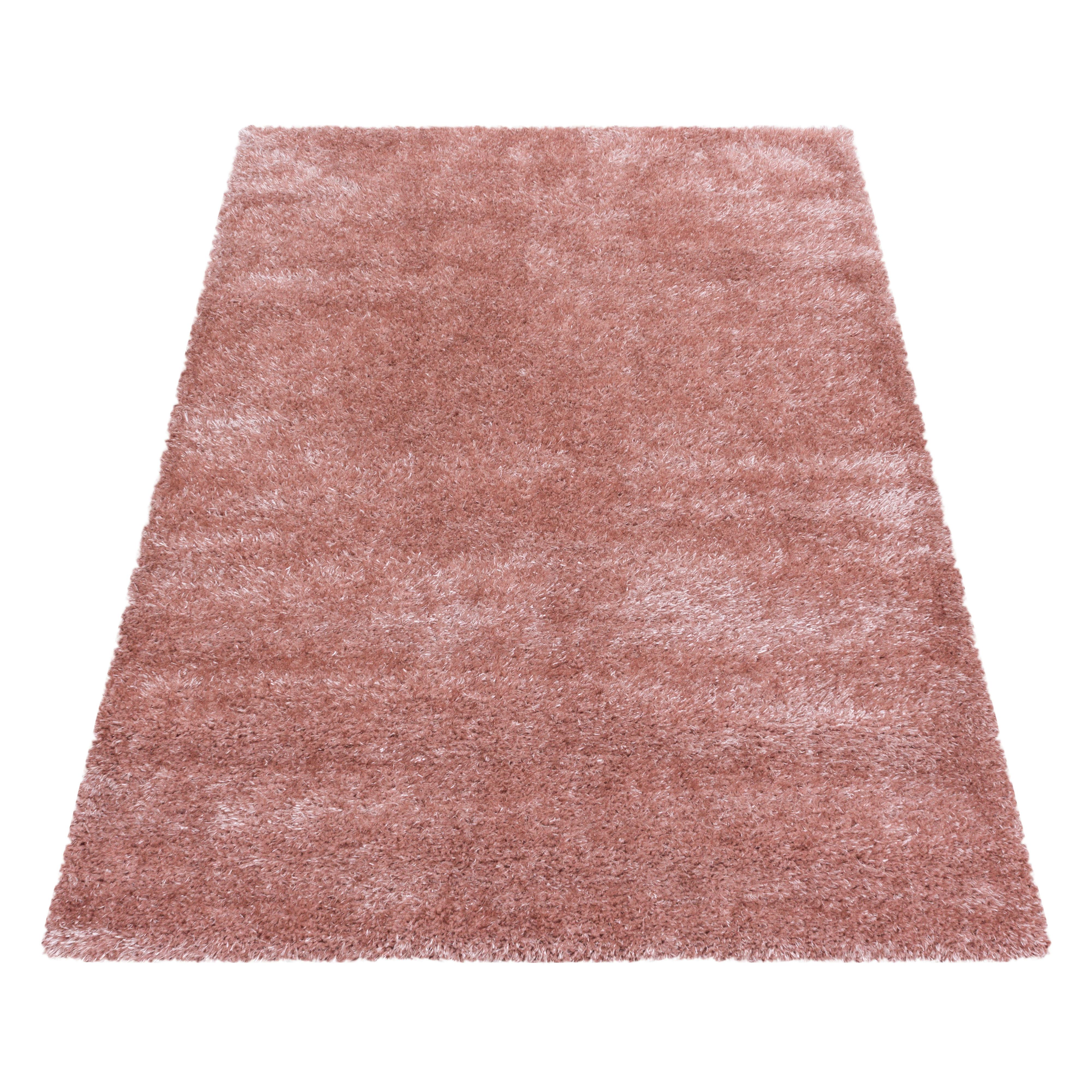 Hochflor Teppich Rosa Naturfaser Brilliant 140x200cm - Rosa, Basics, Textil (140/200cm)