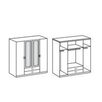 Drehtürenschrank Mit Spiegel 180cm Osaka, Weiß Dekor - Weiß, KONVENTIONELL, Glas/Holzwerkstoff (180/199/58cm) - MID.YOU