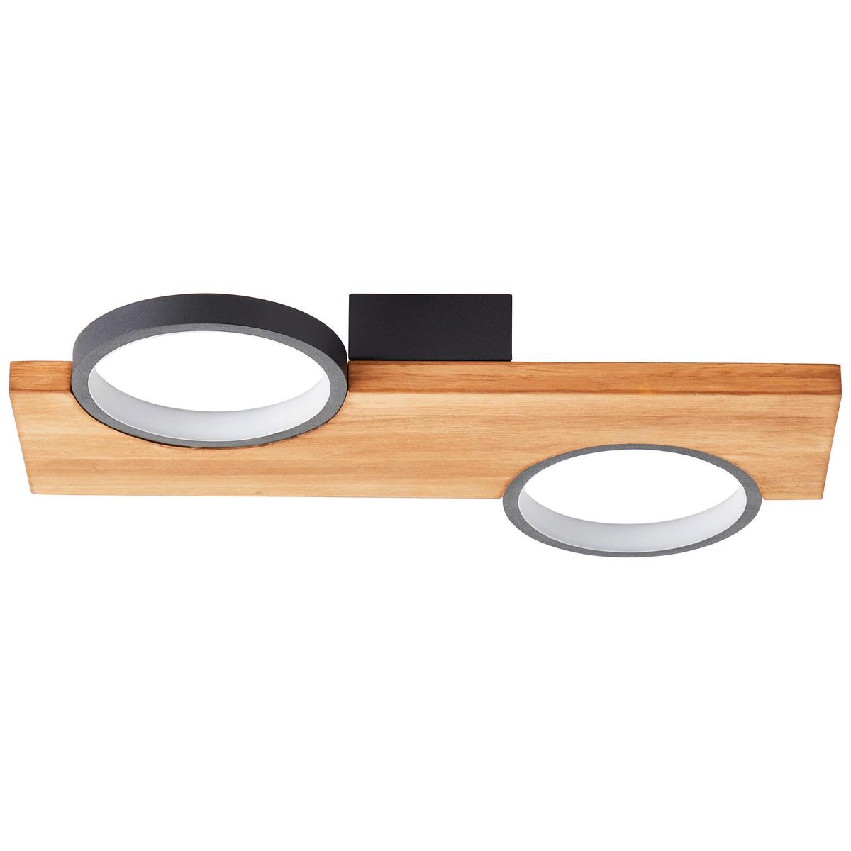 Led-deckenleuchte G99936/76 Cheesy - Hellbraun/Schwarz, Natur, Holz/Metall (5,2/40/25cm) - Brilliant