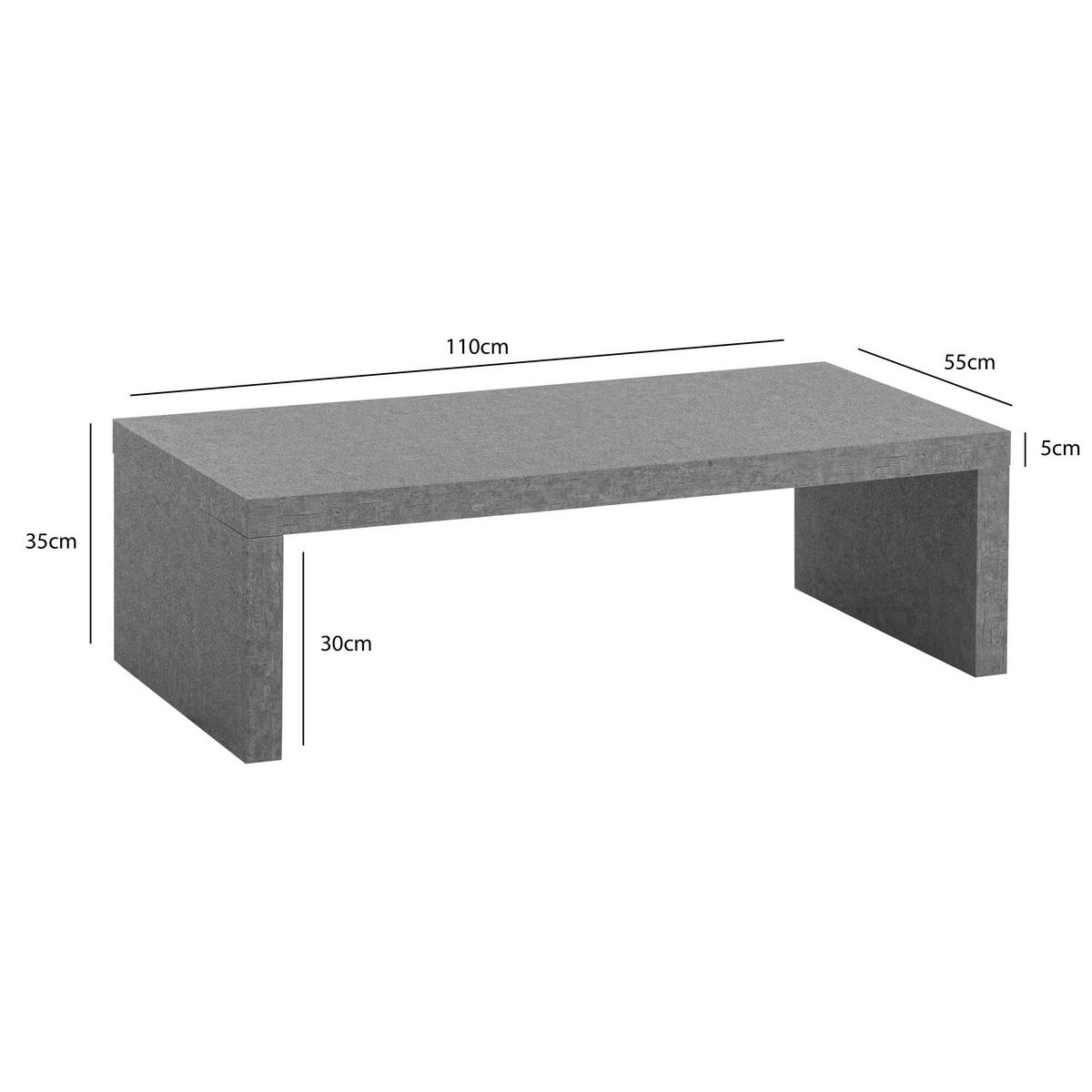 Couchtisch Grau L: 110 cm - Grau, Design, Holzwerkstoff (110/55/35cm) - Livetastic