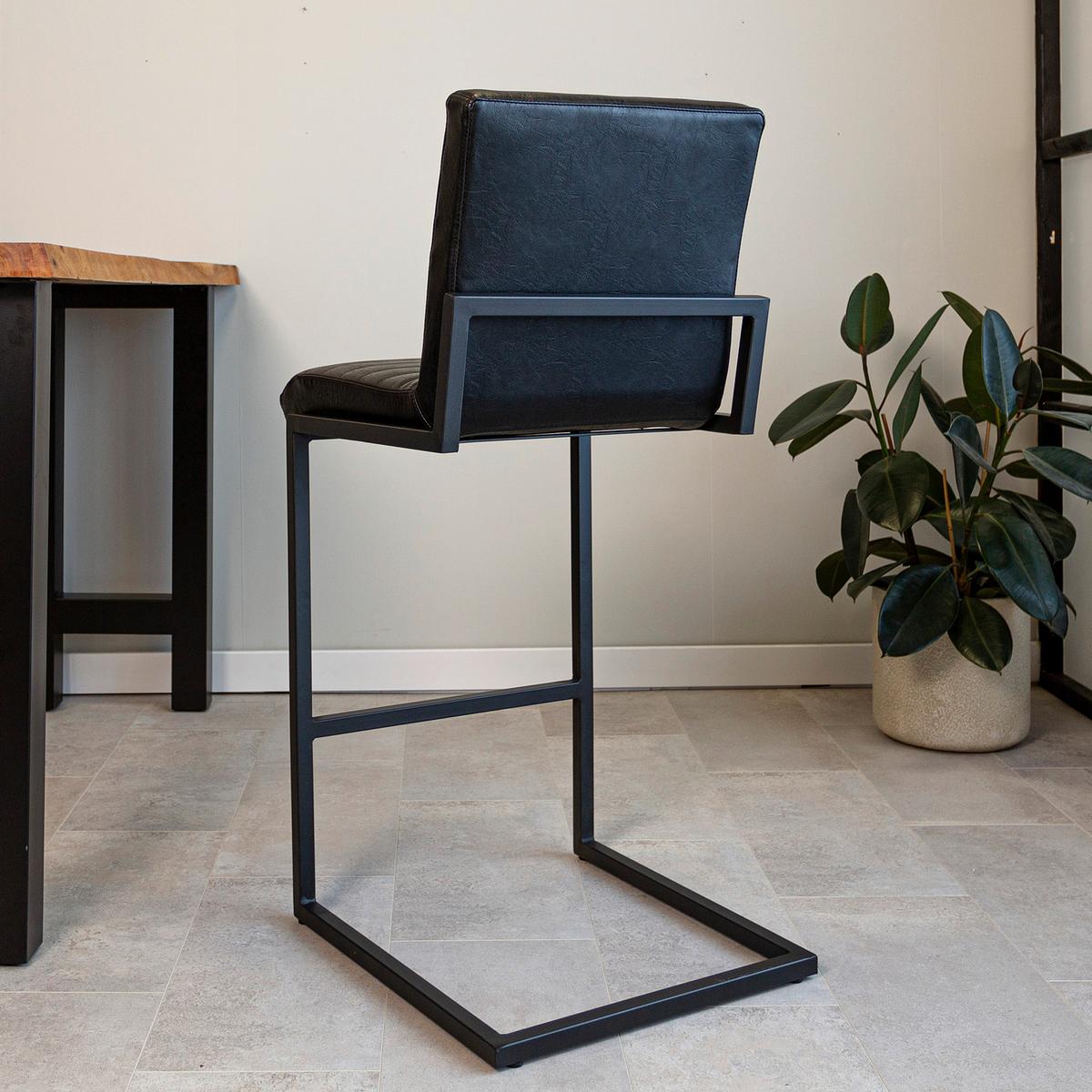 Barhocker-Set Kubis - Schwarz, KONVENTIONELL, Textil/Metall (50/112/60cm) - MID.YOU