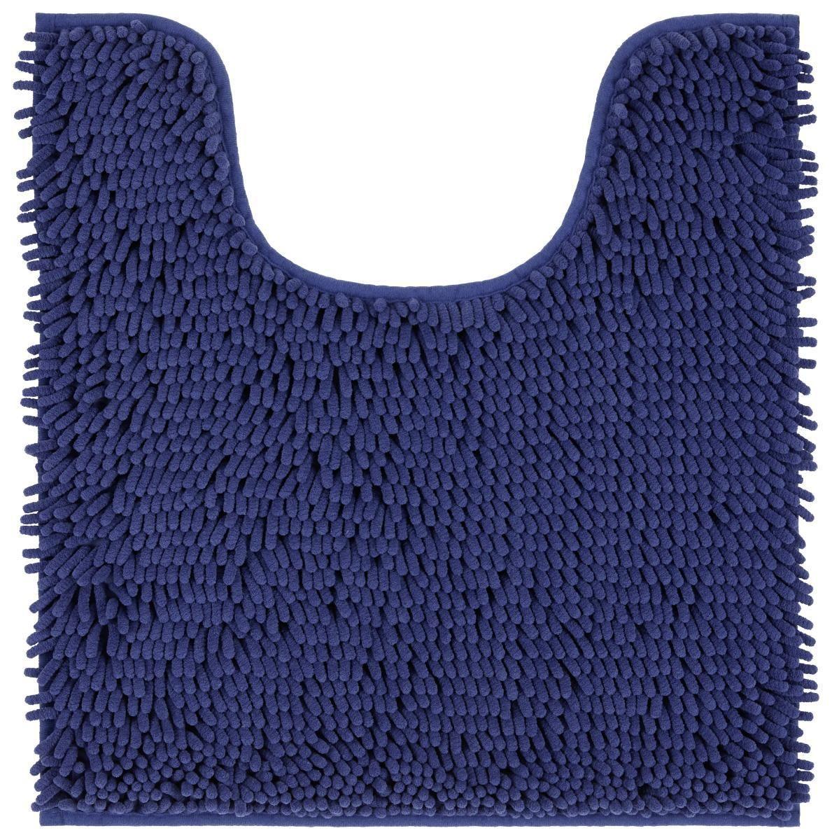 WC-Vorleger mit Ausschnitt Liliane Marine 45x50 cm - Blau, KONVENTIONELL, Textil (45/50cm) - Ondega