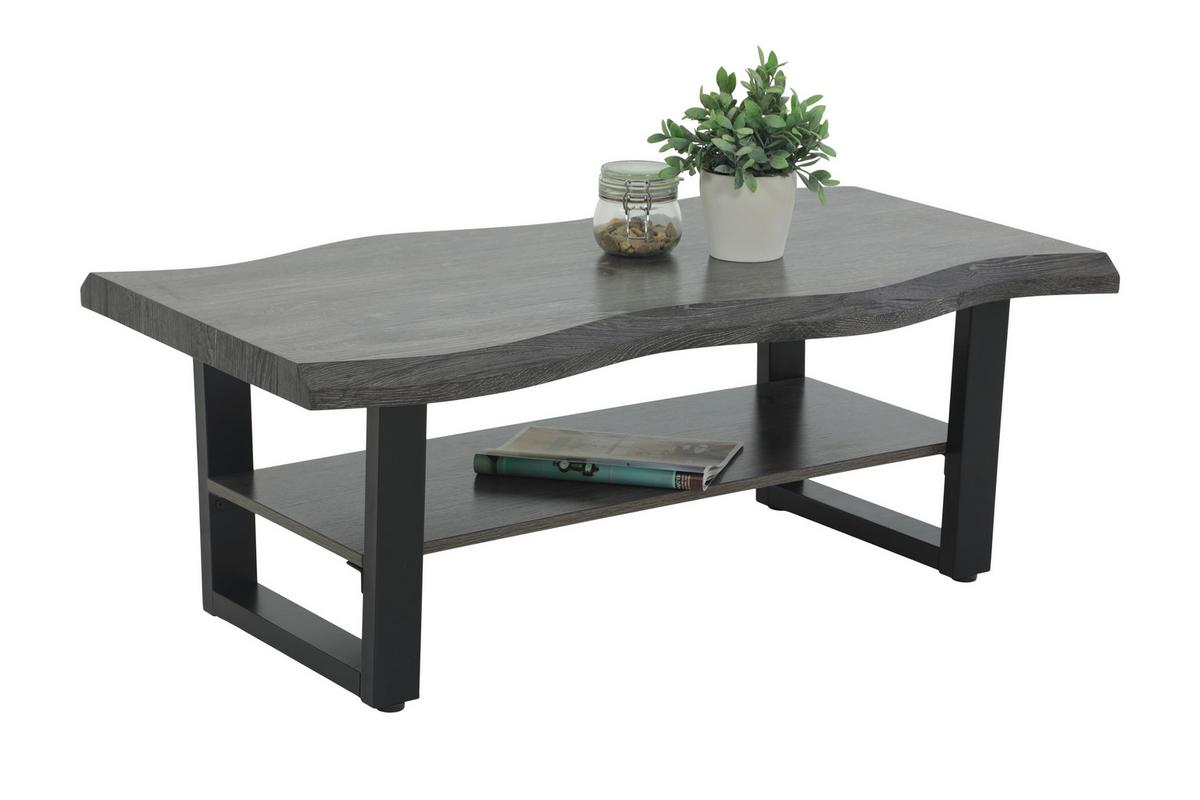 Couchtischset Gabriel Grau L: 110 Cm - Schwarz/Grau, Design, Holzwerkstoff/Metall (110/60/42cm) - Livetastic