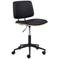 Forgószék Owen - tölgyfa színű/fekete, Design, műanyag/faalapú anyag (48,5/91/54cm) - MID.YOU