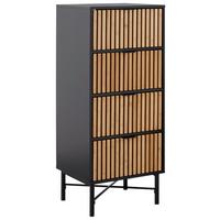 Komoda so zásuvkami MADRID - čierna/prírodná farba, Modern, kov/drevo (48/114/40cm) - Mömax