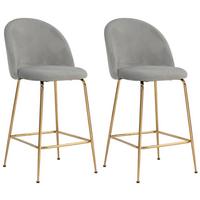 Barhocker Grau B: 50 Cm - Goldfarben/Grau, Design, Textil/Metall (50/102/50cm) - MID.YOU
