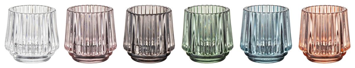 Svietnik TIAGO, V: 7cm - oranžová/modrá, Konventionell, sklo (7/7cm) - Mömax