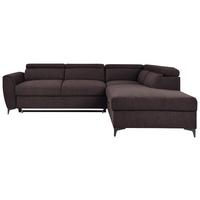 Ecksofa Lapis Dunkelbraun S: 255/217 cm - Dunkelbraun/Schwarz, KONVENTIONELL, Textil (255/217cm) - MID.YOU