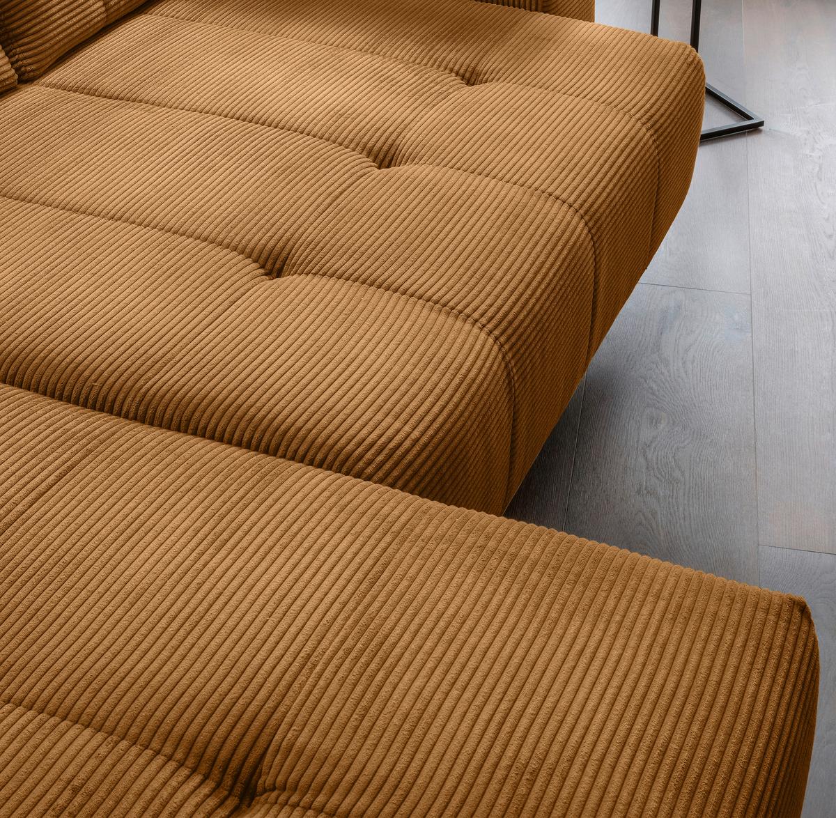 Ecksofa Fiore Goldfarben S: 200x272 cm - Goldfarben/Schwarz, MODERN, Textil (200/272cm) - Livetastic