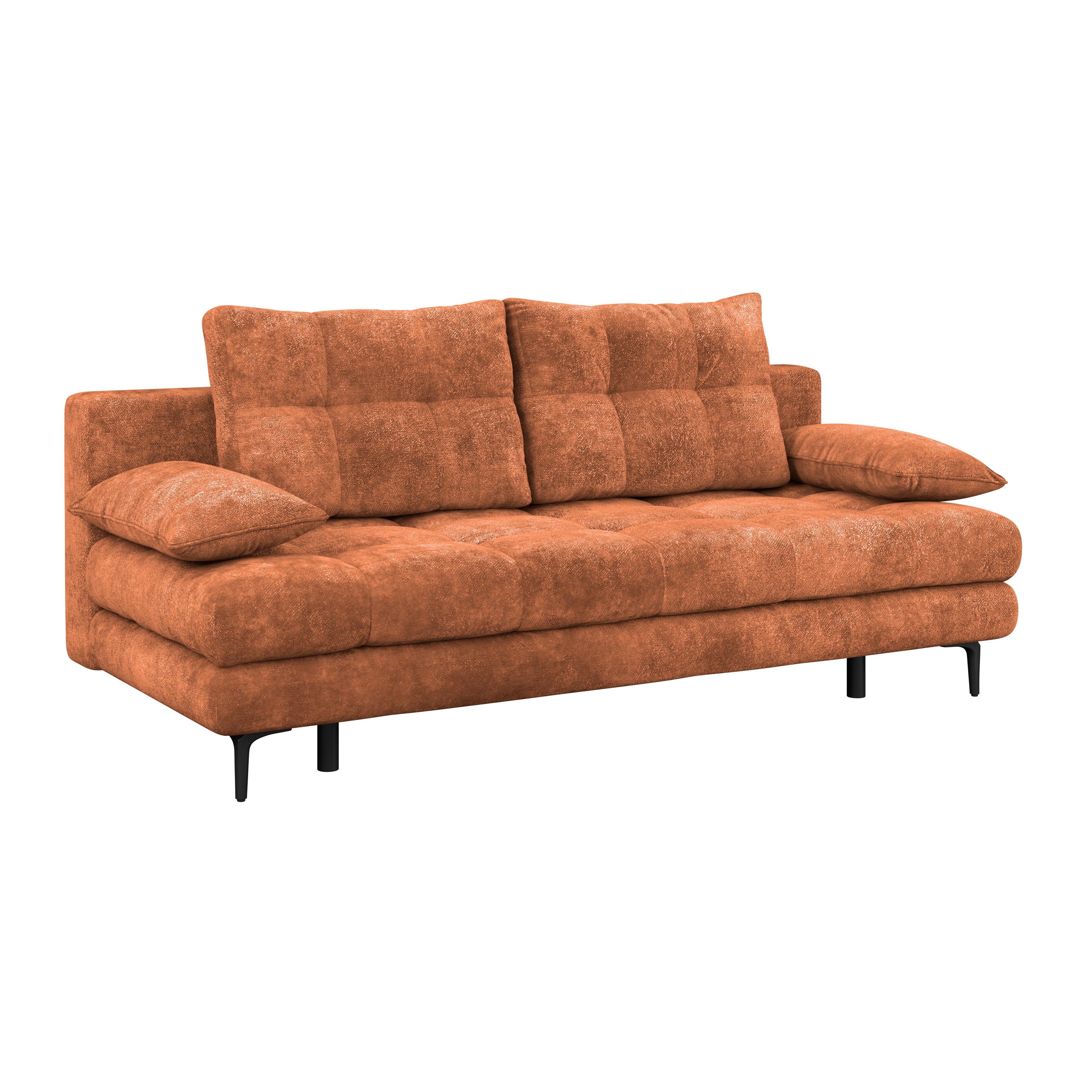 Schlafsofa Perla Terracotta B: 203 cm - Terracotta/Schwarz, KONVENTIONELL, Textil (203/94/96cm)