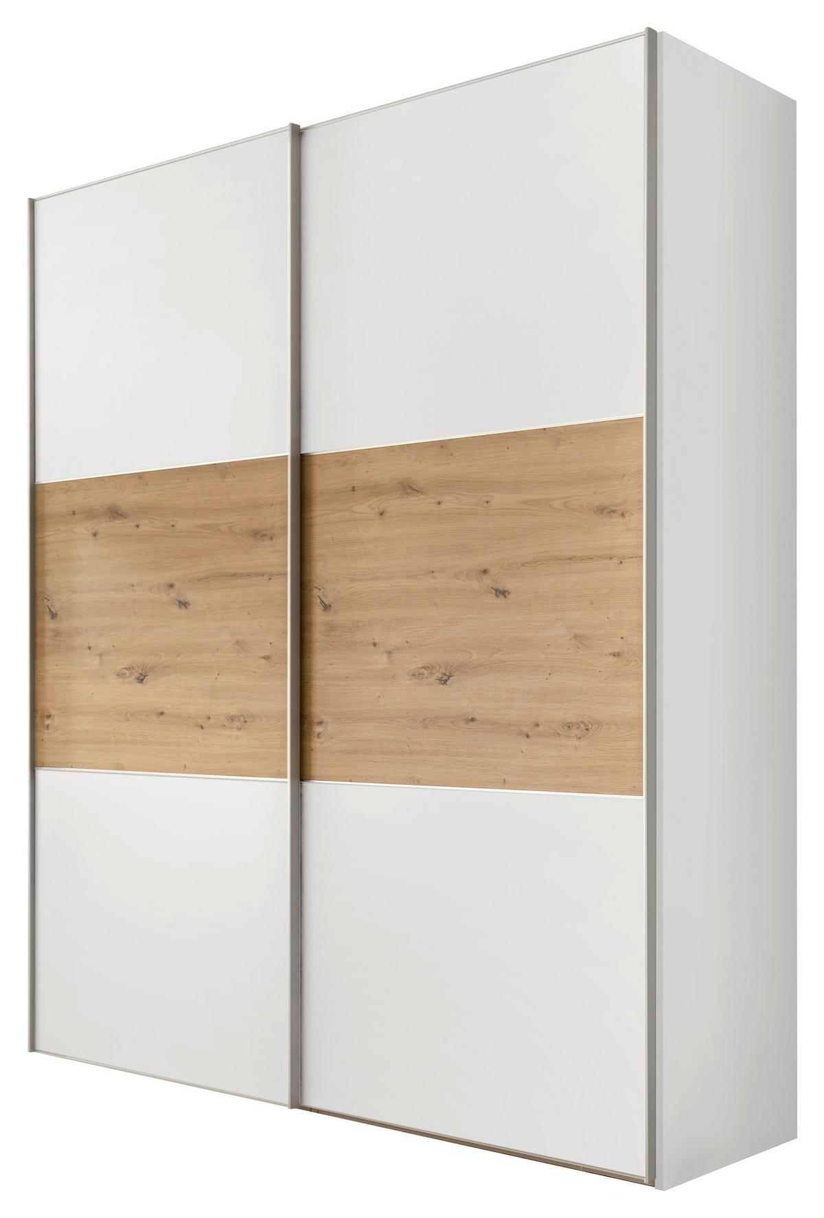 Schwebetürenschrank 167cm Includo Weiß/Artisan Eiche - Weiß/Eiche Artisan, Design (167/222/68cm) - MID.YOU