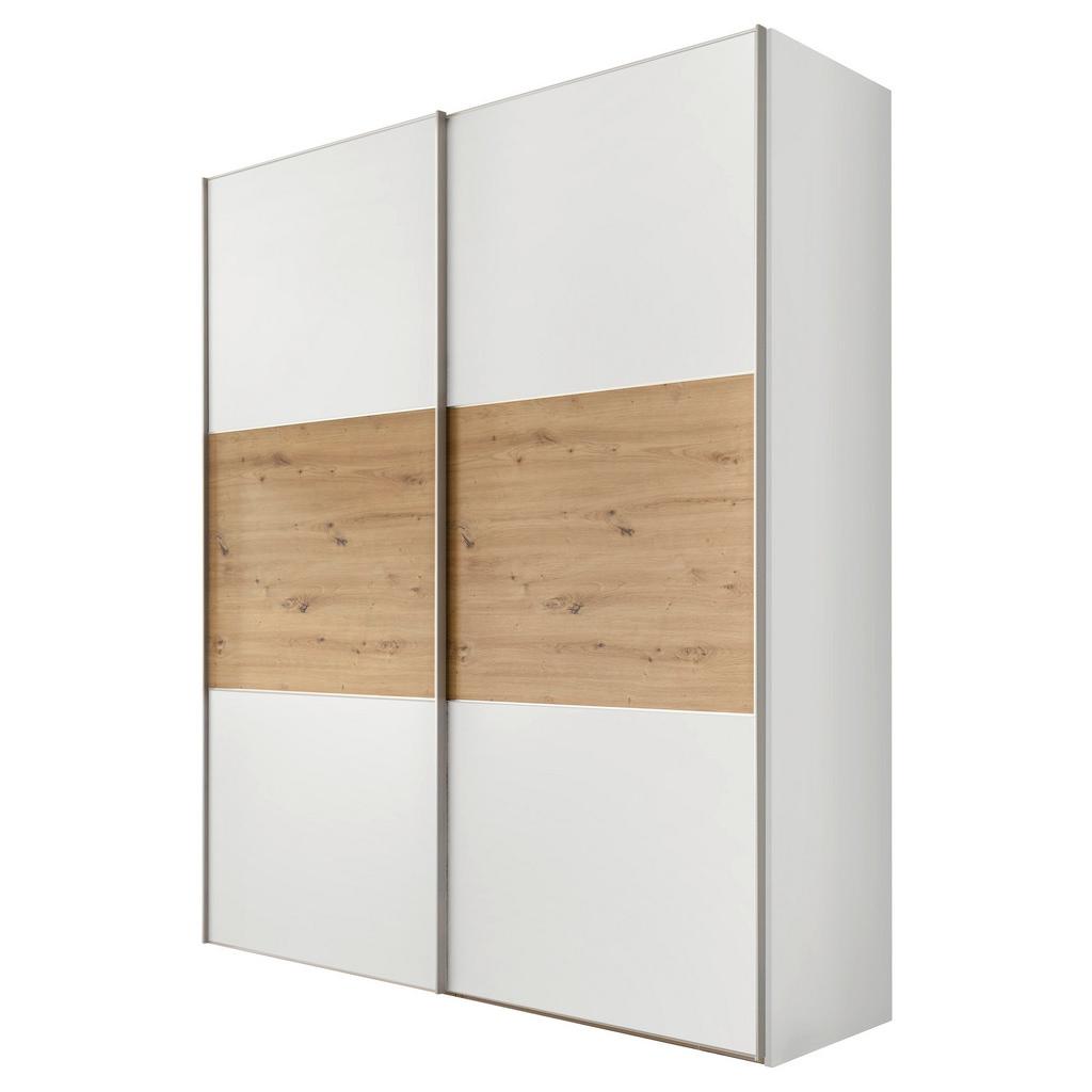 Schwebetürenschrank 188cm Includo Weiß/Artisan Eiche