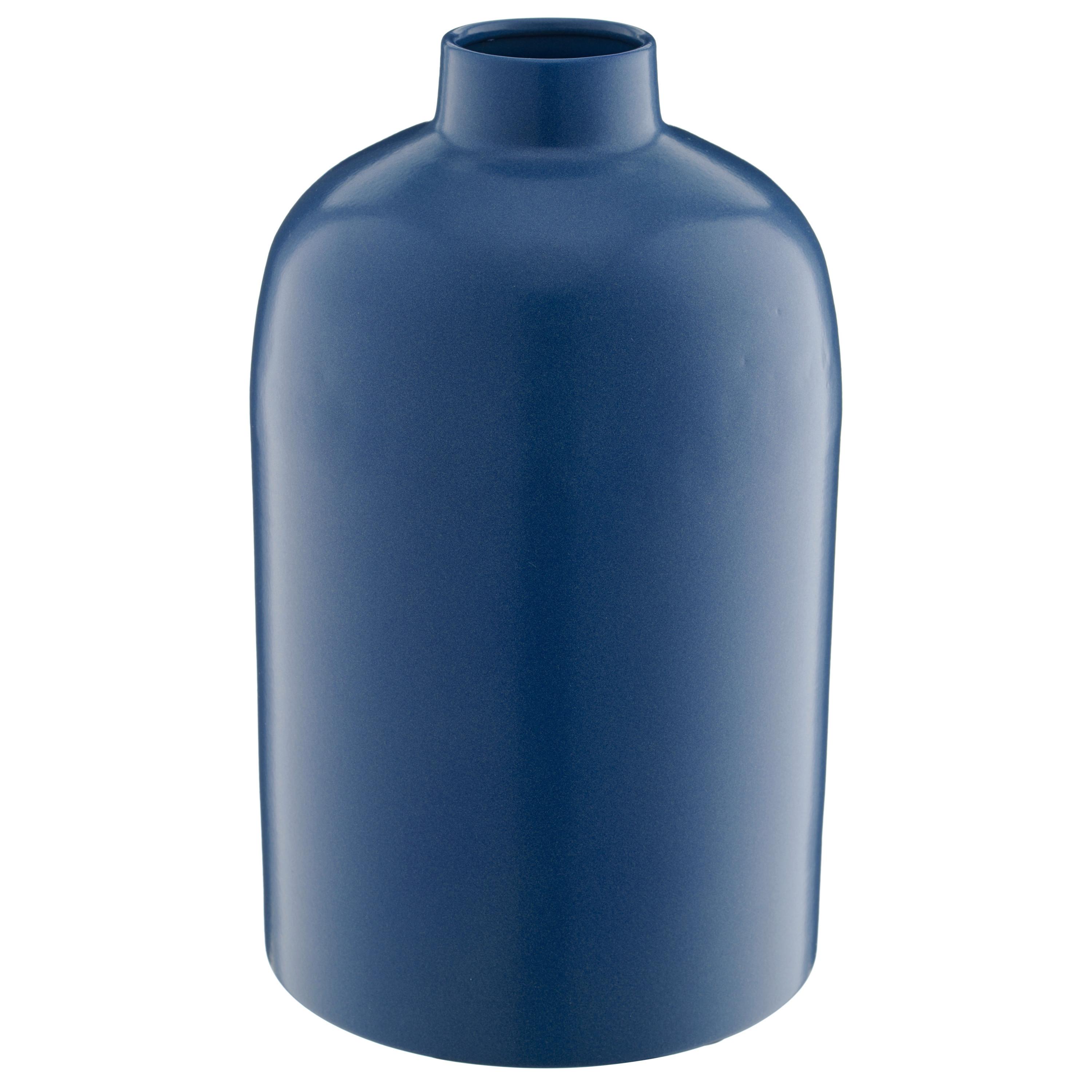 Vase Ella - Blau, Basics, Metall (15/25/15cm)