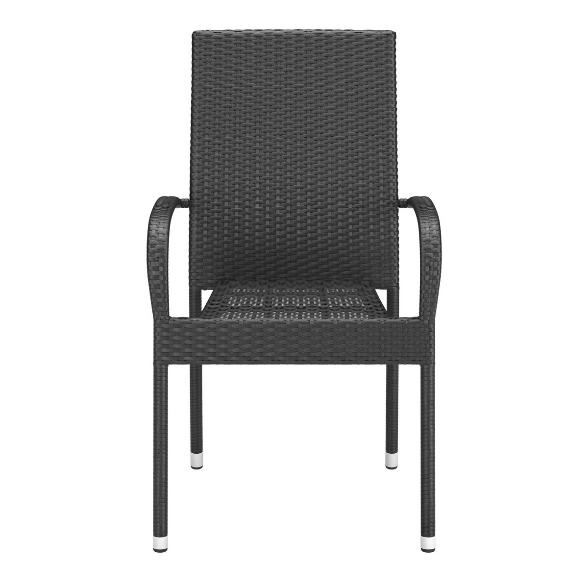 Gartensessel Elisa - Schwarz, MODERN, Kunststoff/Metall (55/45/47cm) - Beldano