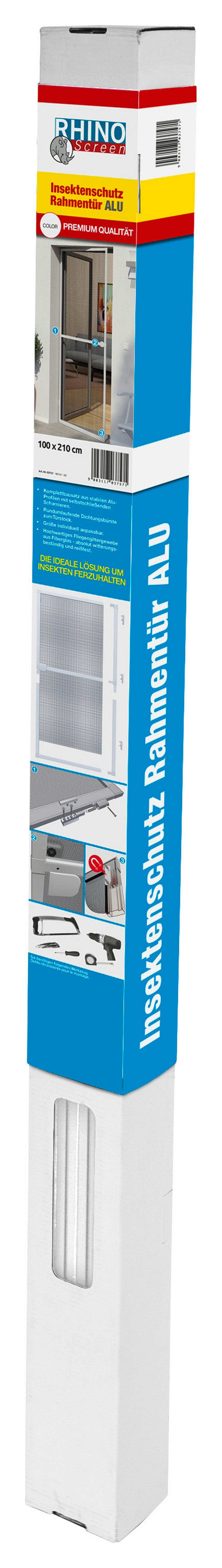 Insektenschutzgitter Rahmentür 100x210 cm - Weiß, KONVENTIONELL, Kunststoff/Metall (100/210cm)