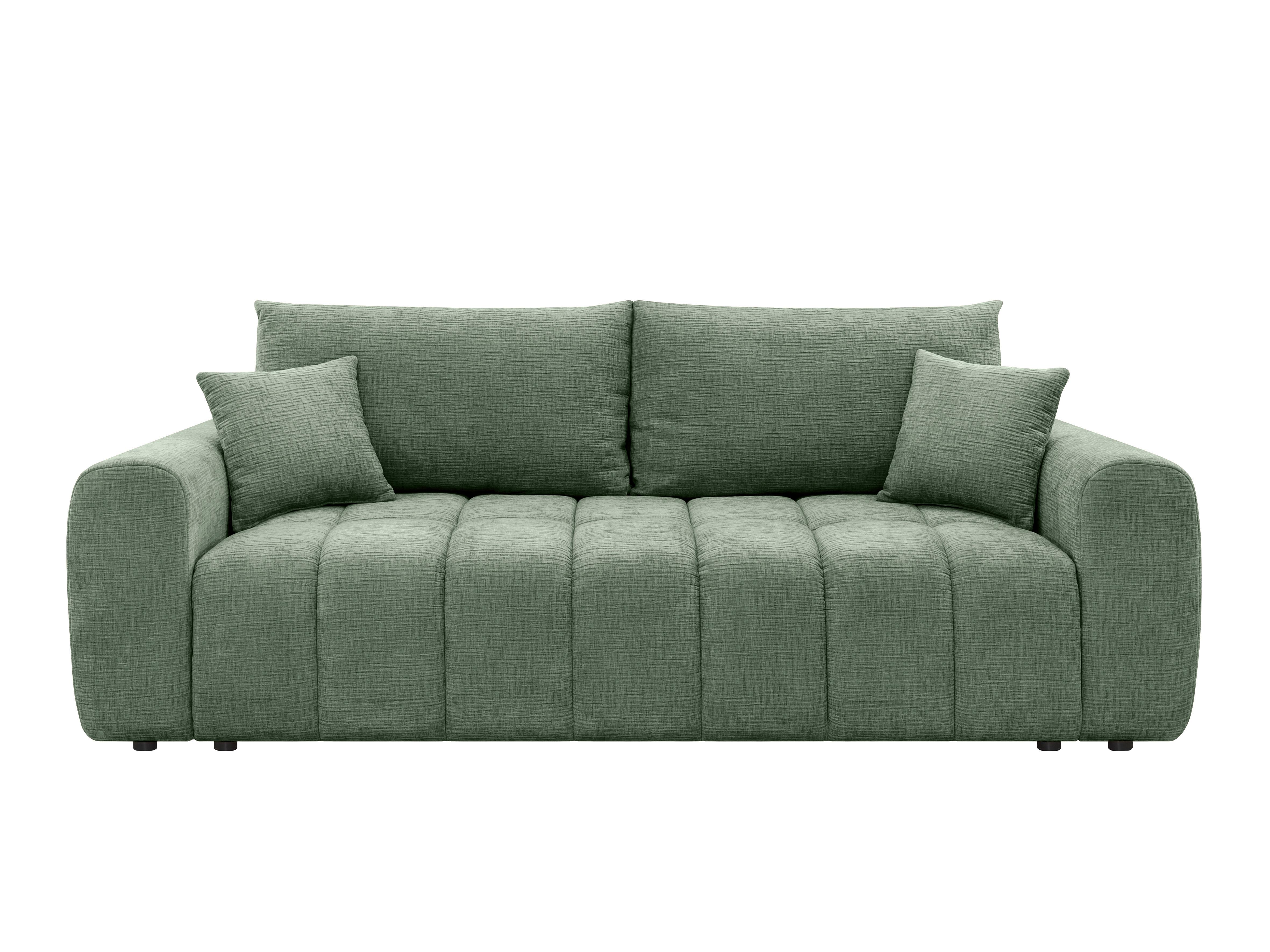 Schlafsofa Chelim Lux 3Dl Grün B: 241cm - Schwarz/Grün, Design, Textil (241/90/106cm) - MID.YOU