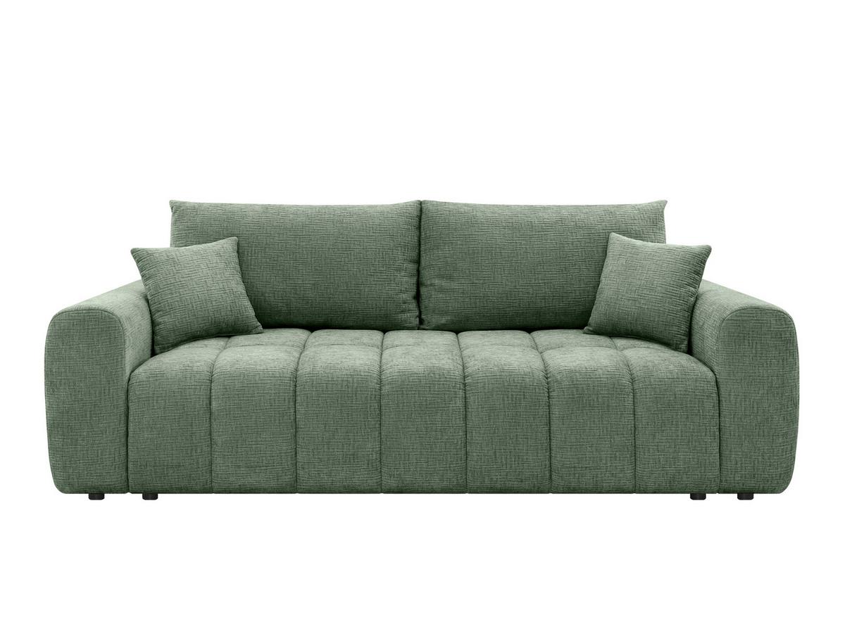 Schlafsofa Chelim Lux 3Dl Grün B: 241cm - Schwarz/Grün, Design, Textil (241/90/106cm) - MID.YOU