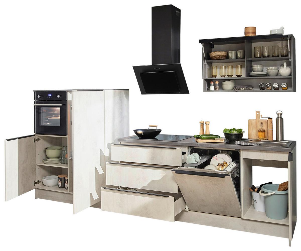 Küchenblock Boston Anthrazit, Weiß B: 321 cm - Anthrazit/Weiß, Basics, Holzwerkstoff (321cm) - MID.YOU