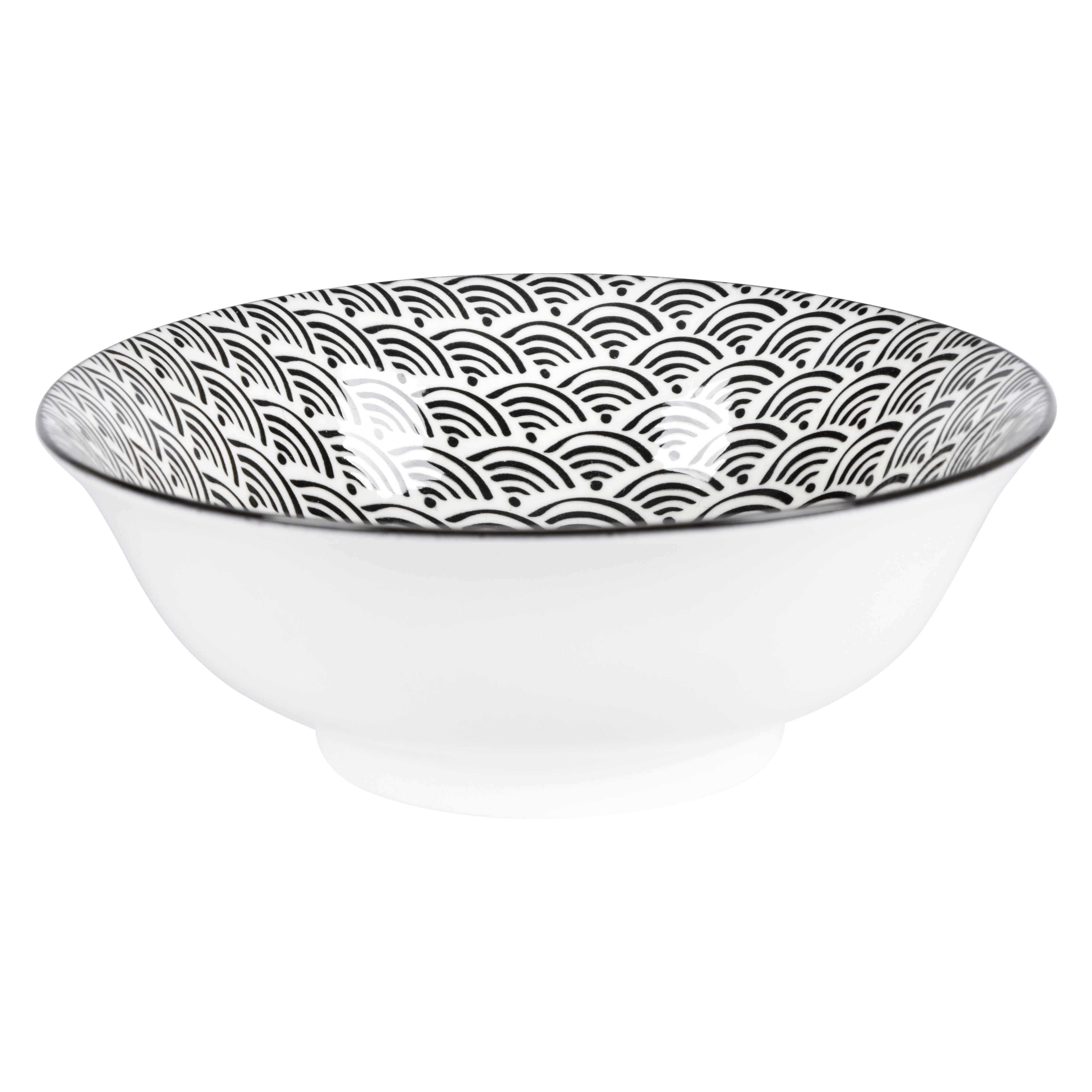 Hluboký talíř Shiva, Ø: 21cm - bílá/černá, Lifestyle, keramika (21/7,8cm) - Mömax