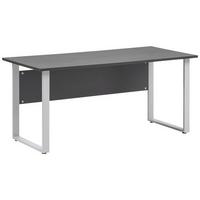 Schreibtisch B 160 H 73,2 cm Serie 1500 Anthrazit - Anthrazit/Alufarben, KONVENTIONELL, Holzwerkstoff/Metall (160/75/73,2cm) - MID.YOU
