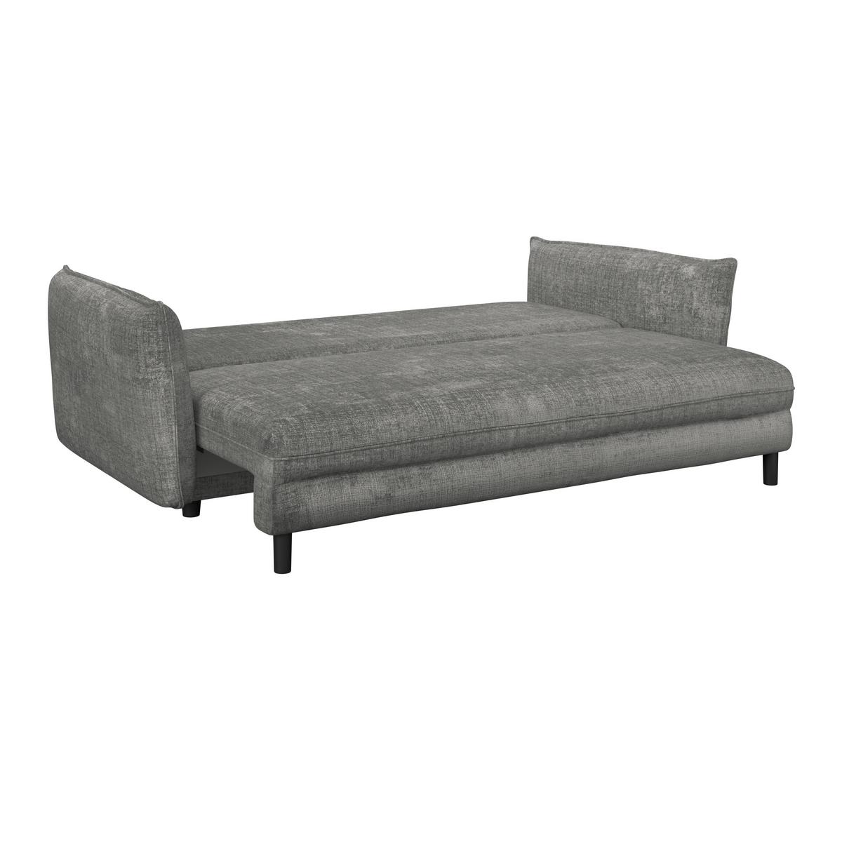 Schlafsofa Kairo Grau, Lf: ca. 190x150cm - Schwarz/Grau, ROMANTIK / LANDHAUS, Holz/Kunststoff (230/90/115cm) - James Wood
