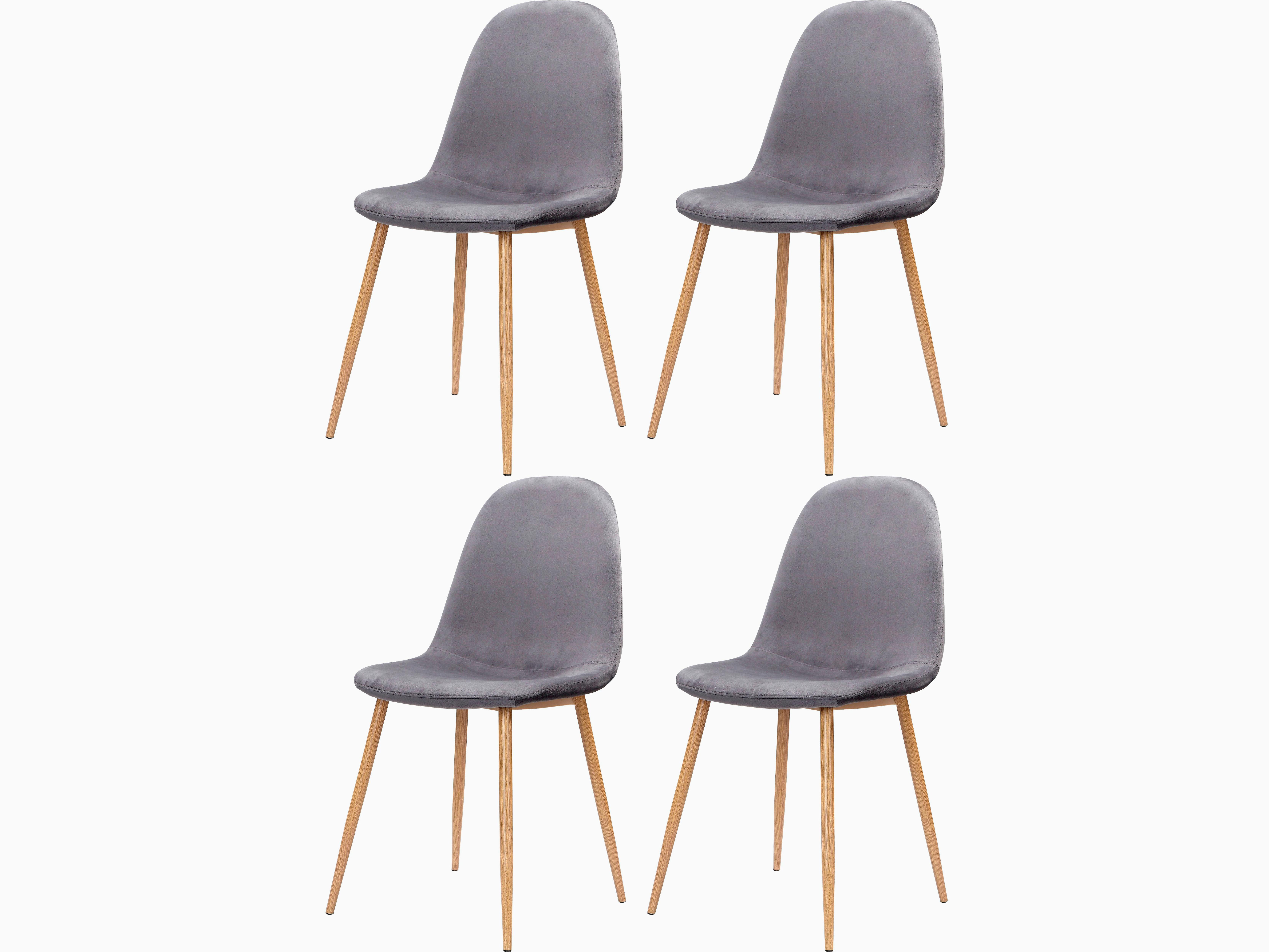 Stuhl-Set Monza Anthrazit/ Eiche Dekor B: 44cm 4--Teilig - Eichefarben/Anthrazit, Design, Textil/Metall (44/87/51cm) - MID.YOU