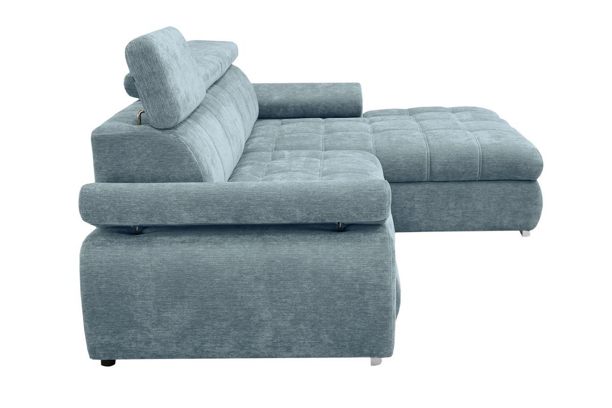 Rohová sedačka VEGAS, pravá, mätovozelená ženilka - mätovozelená/strieborná, Design, drevo/textil (294/173cm)