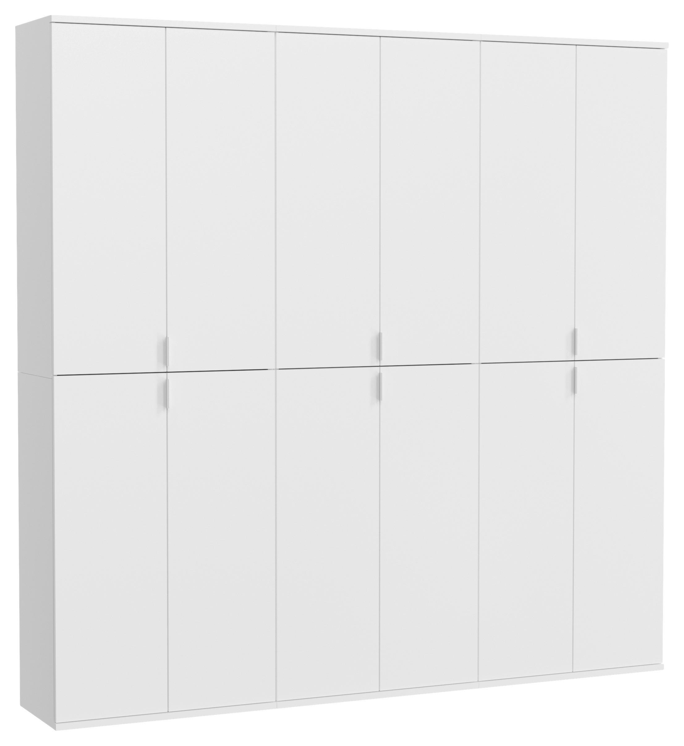 Drehtürenschrank 183 cm Projekt, Weiß Hochglanz - Weiß Hochglanz/Weiß, MODERN, Holzwerkstoff (183/193/34cm) - MID.YOU