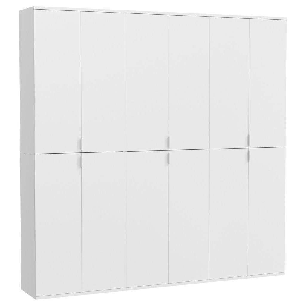 Drehtürenschrank 183 cm Projekt, Weiß Hochglanz