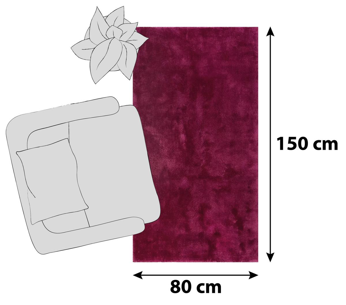 Hochflorteppich Relaxx Violett/weinrot 80x150 Cm - Violett/Weinrot, Basics, Textil (80/150cm) - Esprit