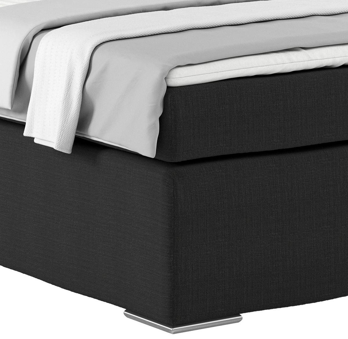 Postel Boxspring NERO PL: 140/200cm, černá - černá/barvy chromu, Konvenční, kov/textil (140/200cm)