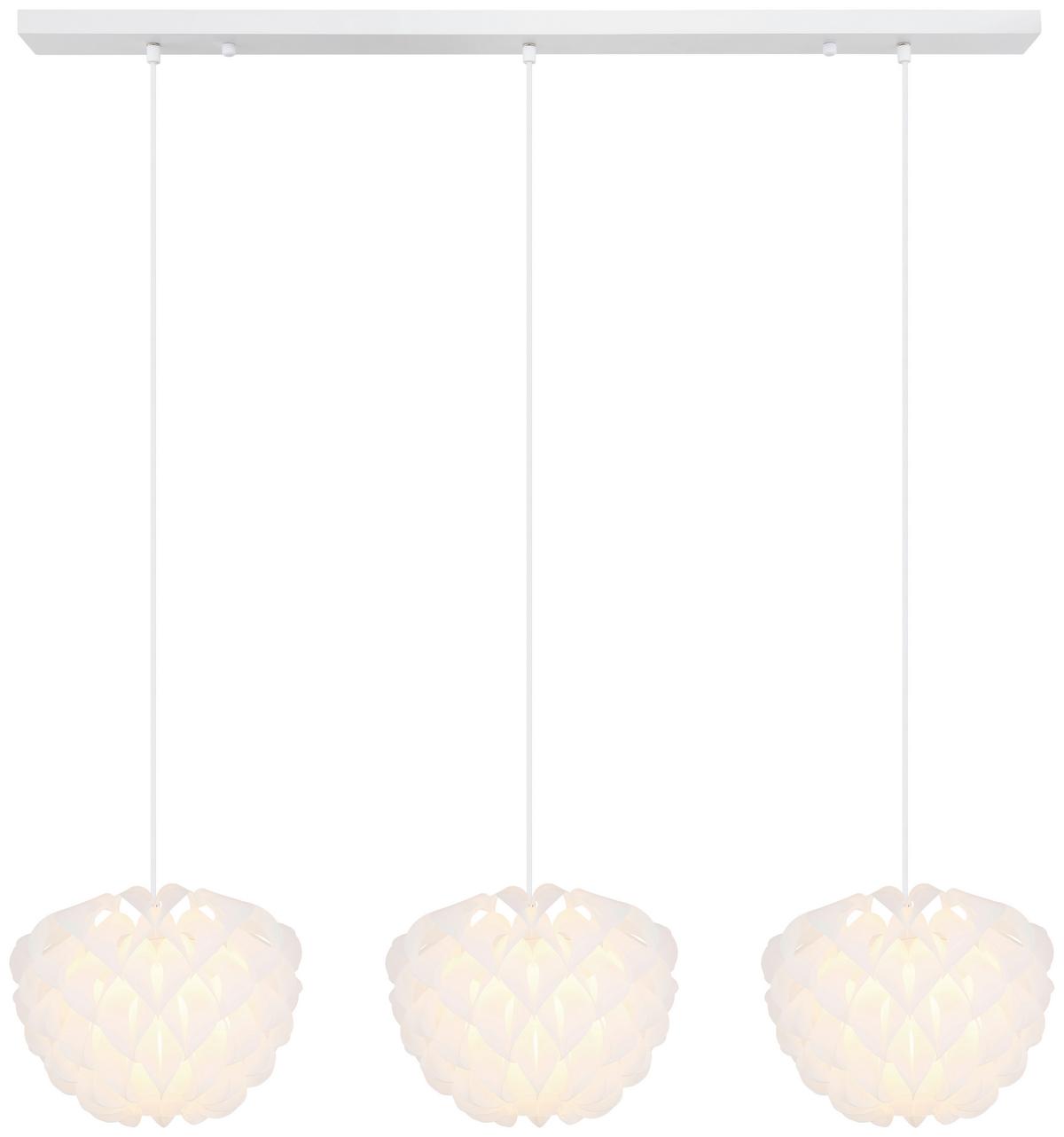 Hängeleuchte Irene H: 26 cm 3-Flammig - Weiß, Basics, Kunststoff/Metall (101/26/120cm) - Globo