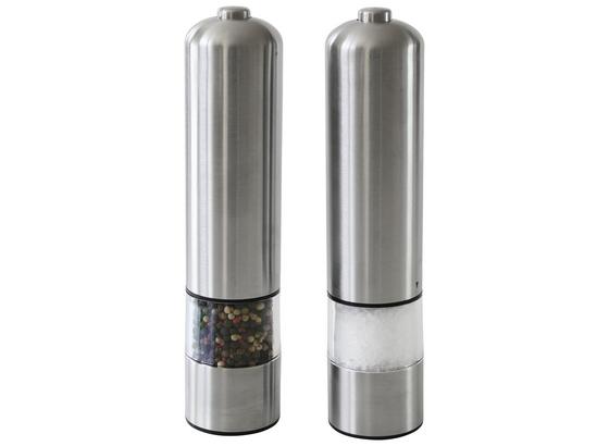 Elektr. Salz-pfeffermühle Set - Silberfarben, MODERN, Keramik/Metall (5,2/23cm) - Collini Elektr. Salz-pfeffermühle Set - Silberfarben, MODERN, Keramik/Metall (5,2/23cm) - Collini