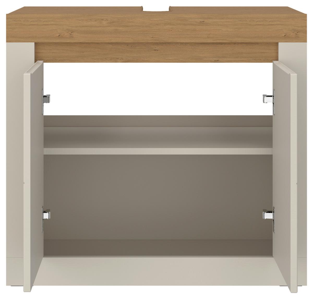 Waschbeckenunterschrank Naxxar Eichefarben Kaschmir B: 74,5cm - Kaschmir/Eichefarben, MODERN, Holzwerkstoff (74,5/68,1/39,6cm)