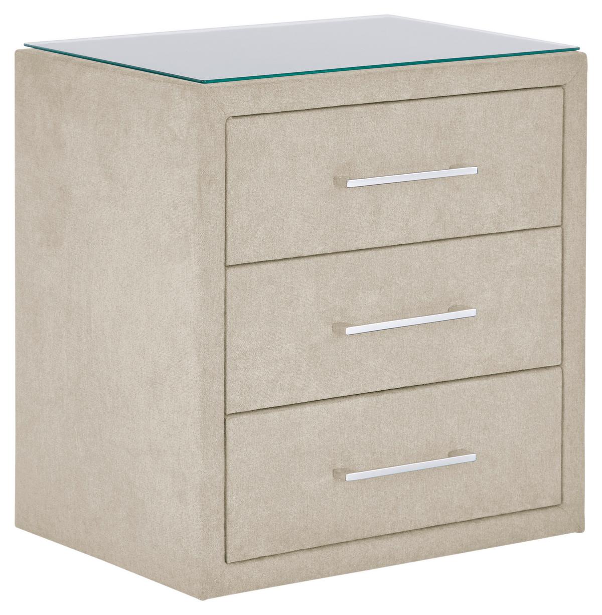 Nachtkästchen Kleopatra - Creme, KONVENTIONELL, Holzwerkstoff/Kunststoff (56/60/41cm) - Ondega