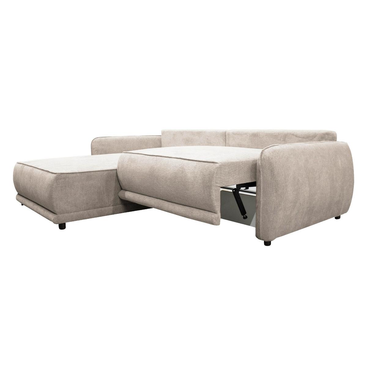 Ecksofa Fresh Beige 195x264 Cm - Beige/Schwarz, Design, Textil (195/264cm) - MID.YOU