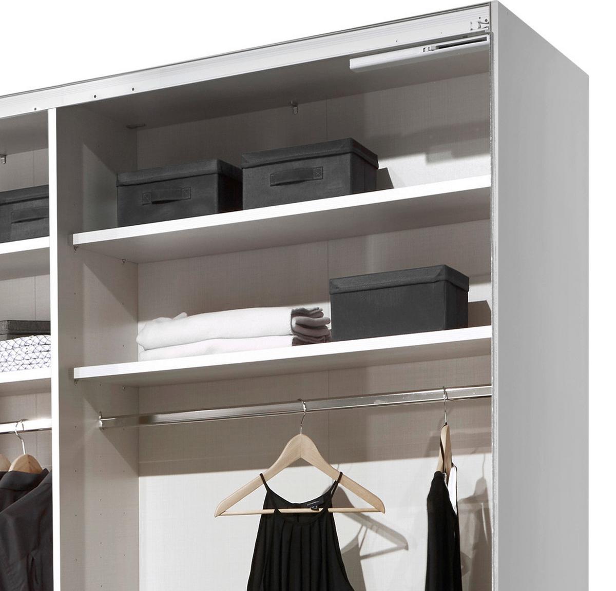 Schwebetürenschrank 188cm Includo, Weiß/grau - Weiß/Grau, MODERN, Holzwerkstoff (188/222/68cm) - MID.YOU
